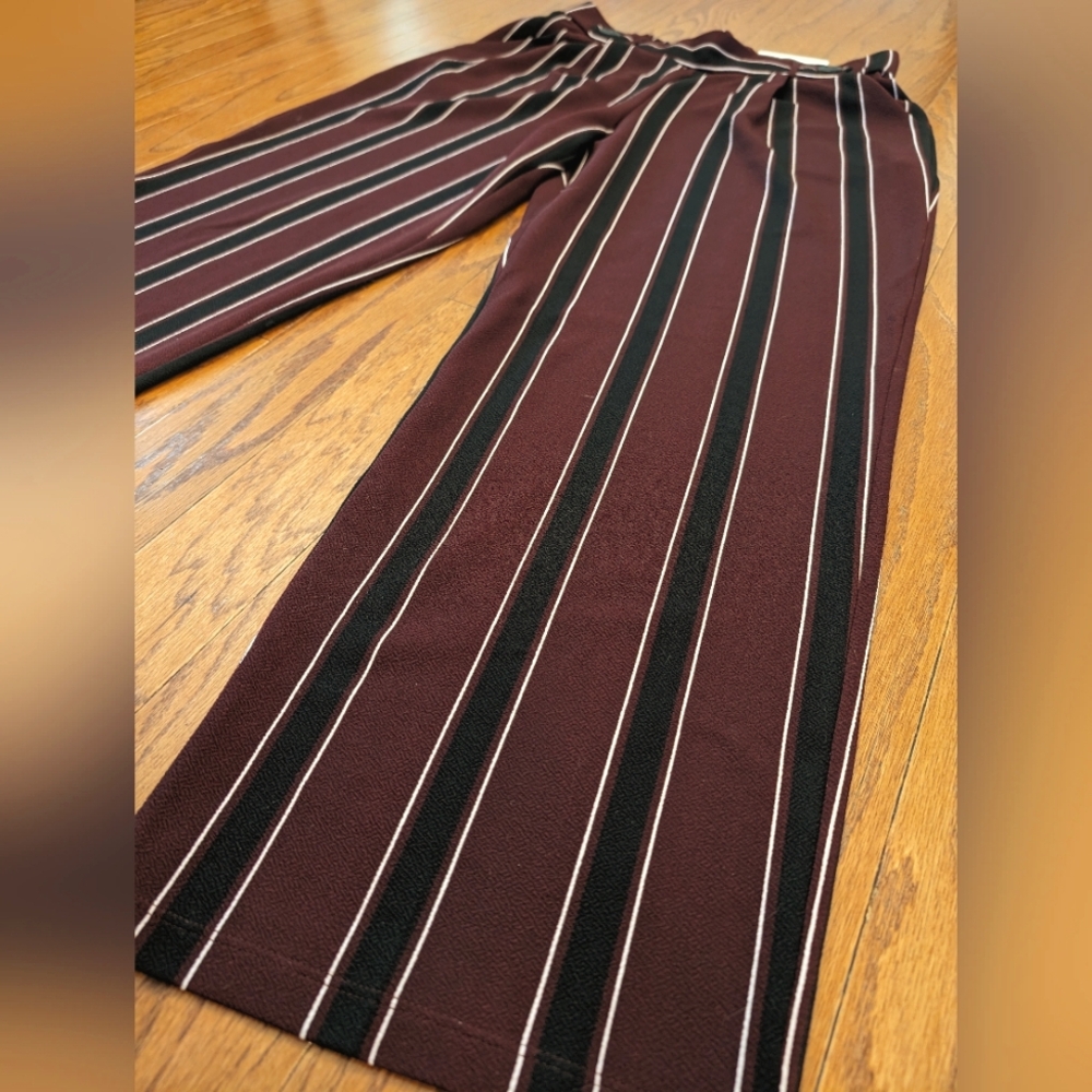 Striped High Rise Slack Pants, Cato brand, loose-fitting Business Casual Trouser